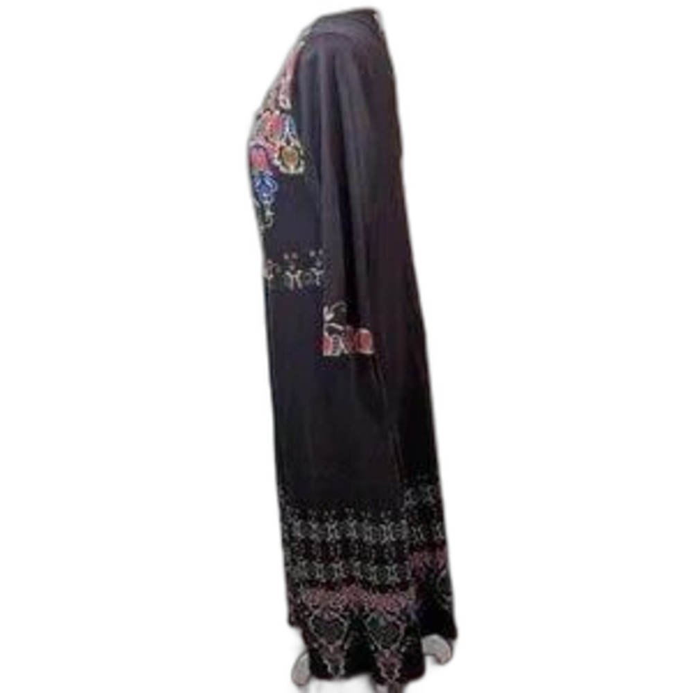 Just Fashion Now Dress Blue Floral Multi Border Size L - Picture 4 of 7